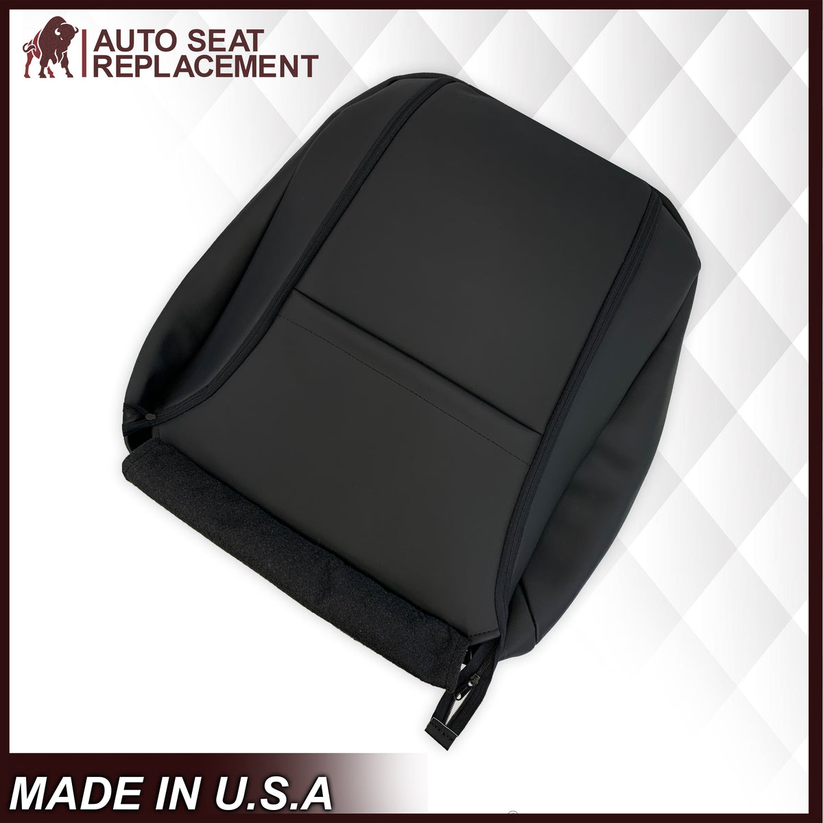 2019-2022 Chevy Silverado & GMC Sierra Non-Perforated Replacement Seat Cover in Black : Choose Your Side & Material