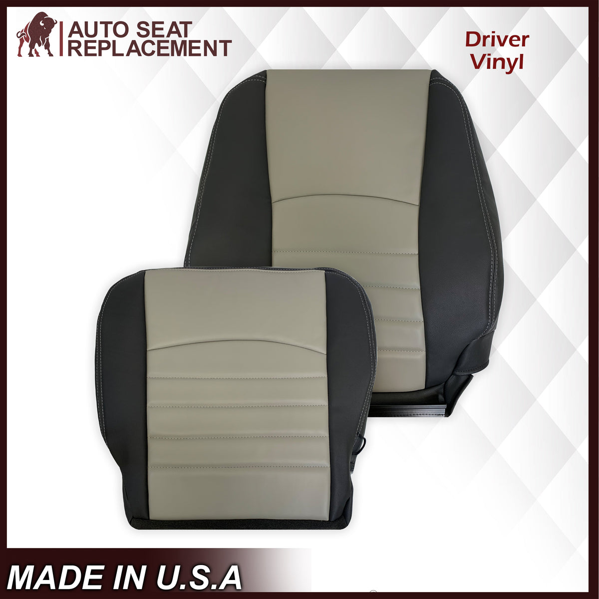 2009 2010 2011 2012 Dodge Ram Work Truck Replacement Vinyl Seat Covers 2-Tone Gray/Dark Gray: Choose your side