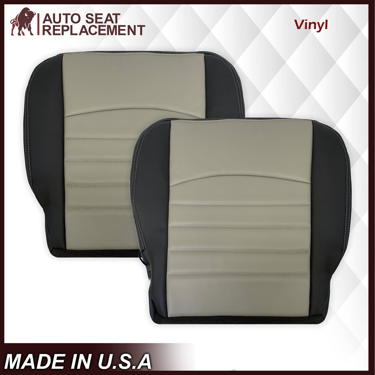 2009 2010 2011 2012 Dodge Ram Work Truck Replacement Vinyl Seat Covers 2-Tone Gray/Dark Gray: Choose your side