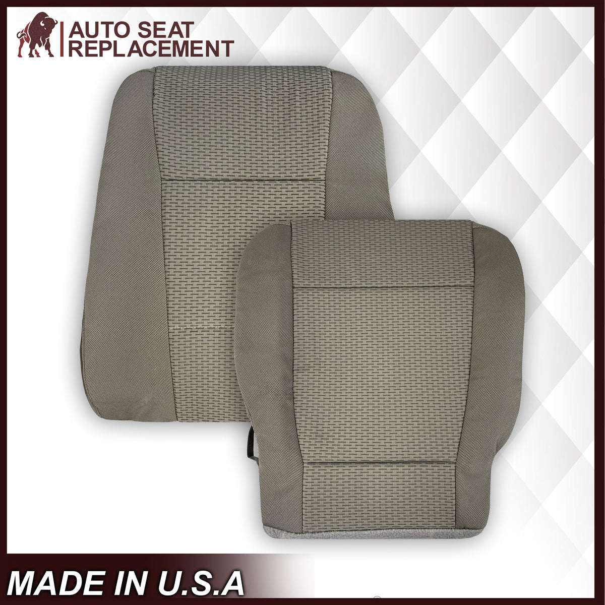 2017-2021 Ford F250 XLT Driver Or Passenger Side Cloth Replacement Seat Cover In Gray