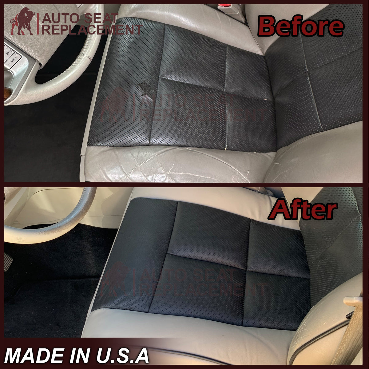 2010 2011 2012 2013 Lincoln Navigator Seat Cover Black-Tan Choose Leather or Vinyl