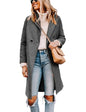 Blue Coat - Tanming Womens Notch Lapel Double Breasted Wool Blend Mid Long Pea Trench Coat