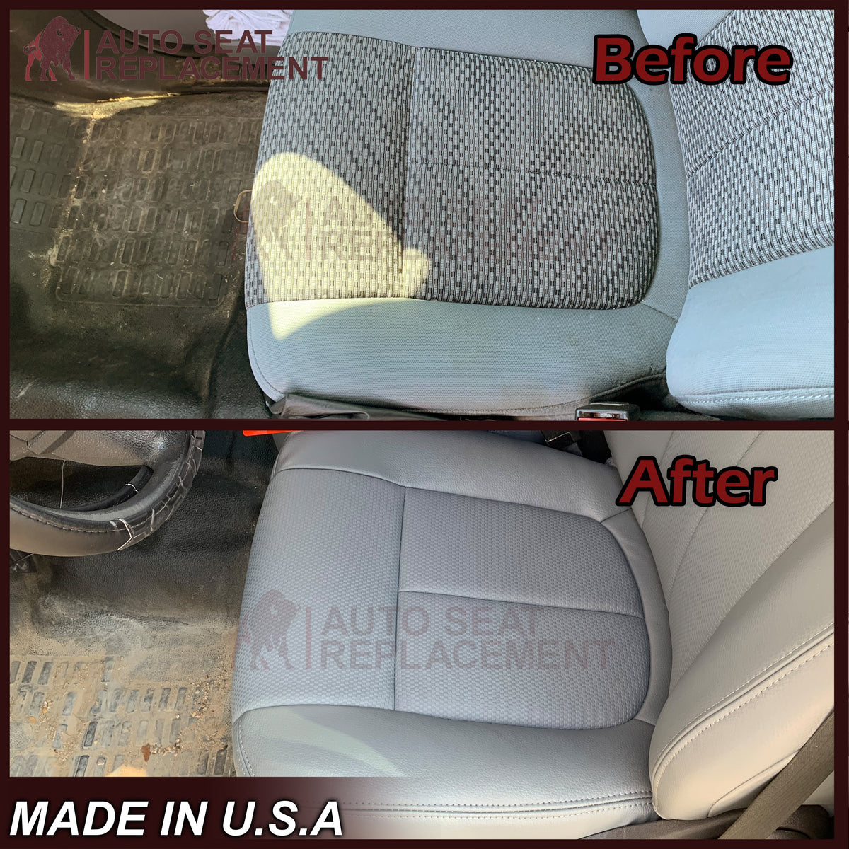 2011 - 2016 Ford F250 F350 XLT Super Duty Gray Cloth Replacement Front Seat Covers