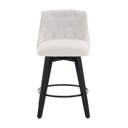 Swivel Bar Stools & Button Tufted Back (Set of 2)