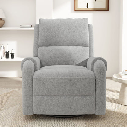 Manual Recliner Massage Chair With Swivel Rocker, 8 Massage Modes, Side Storage Pocket