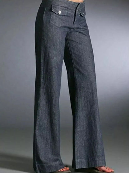 Full Size High-Waisted Wide-Leg Wash Jeans Plus Size