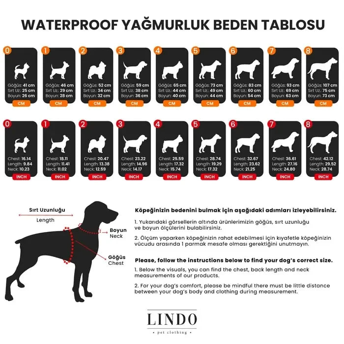 Lindo Crunch Hooded Dog Raincoat Water Resistant Outerwear