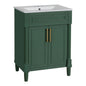 Bathroom Vanity With Integrated Sink, 2 Door Cabinet, Single Sink For Small To Medium Bathrooms