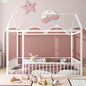 Metal Bed House Bed Frame With Fence