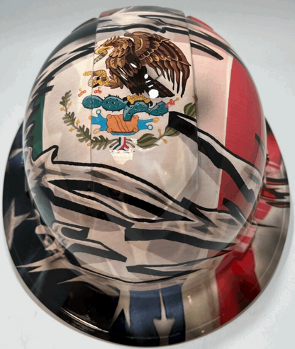 Brim Hard Hat Hydro Dipped MEXICAN AMERICAN PRIDE