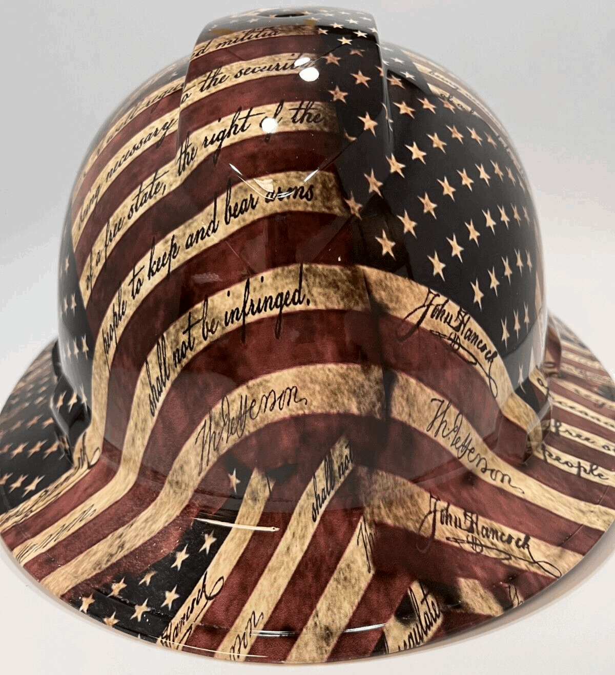 Full Brim Hard Hat Hydro Dipped 2ND AMENDMENT FLAG
