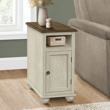 Accent End Table, Storage, Traditional - White