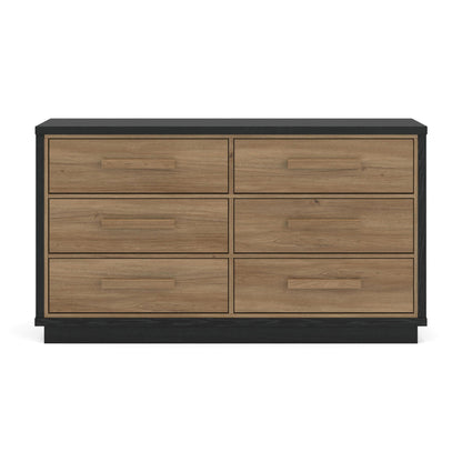 Kozmour - Six Drawer Dresser - Black / Brown