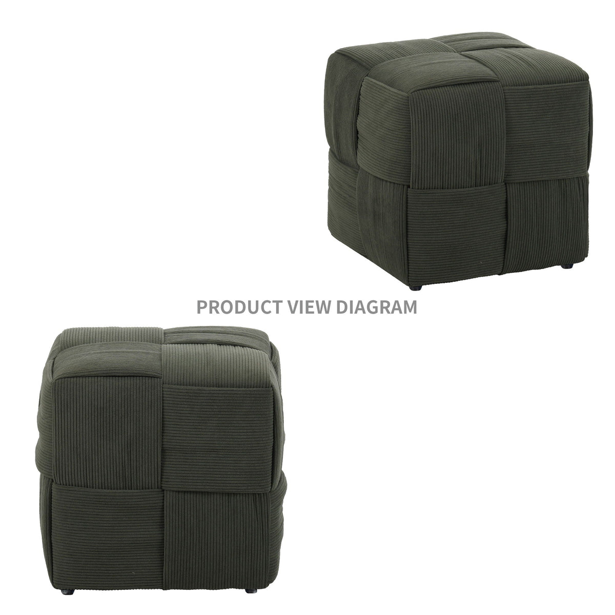 Modern Ottoman Foot Rest With Woven Design