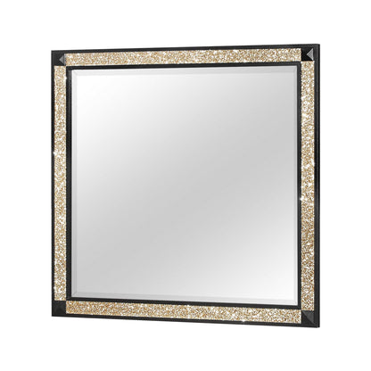Lively - Mirror With Glitter Detail - Black
