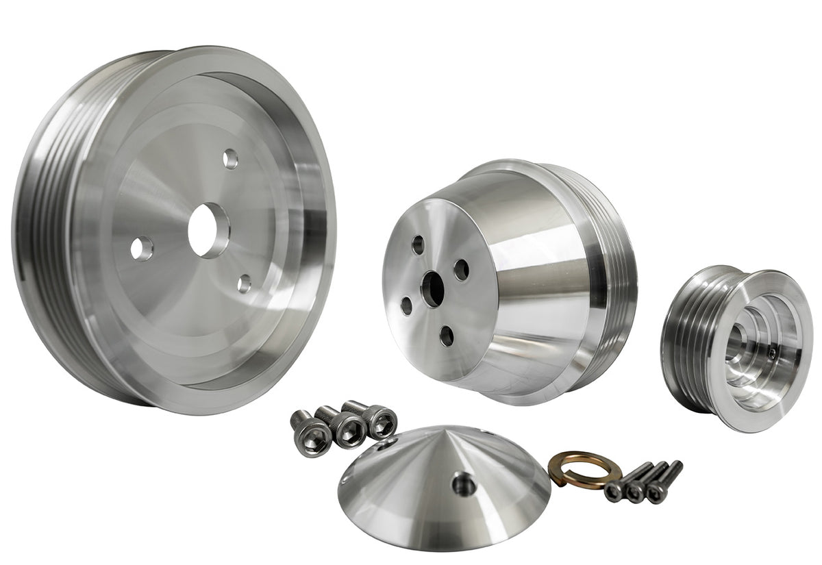 Small Block Chevy High Flow Serpentine Pulley Kit - 1V