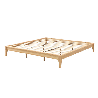 Solid Dry Bamboo Platform Bed Frame, With Slat Support