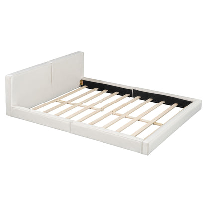 Upholstered Platform Bed, Grounded Bed With Solid Frame