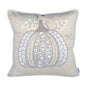 Lace Embroidered Pumpkin Throw Pillow - Natural