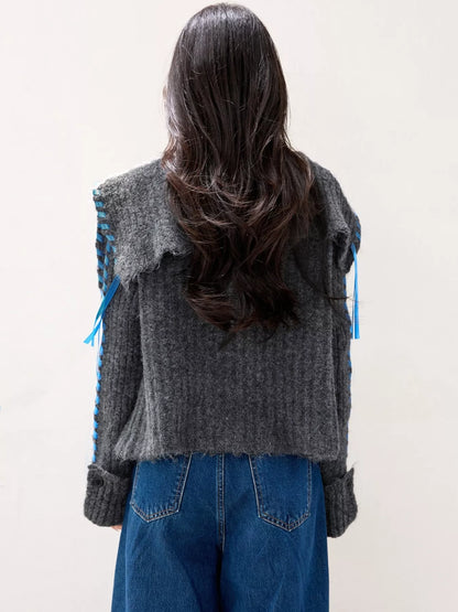 Ribbed Knit Open Front Cardigan