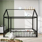 Metal Bed House Bed Frame With Fence