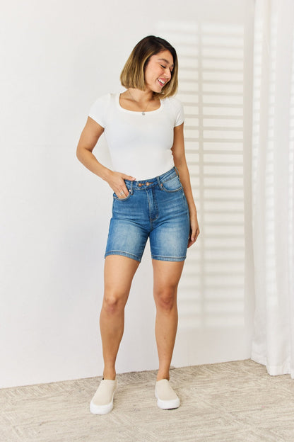 Judy Blue High-Waist Tummy Control Bermuda Shorts