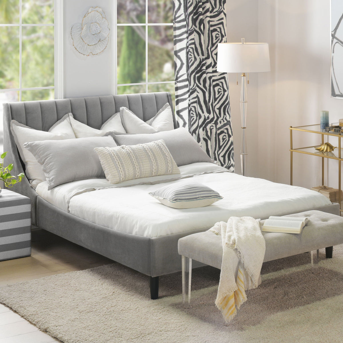 Aspen - Vertical Tufted Modern Headboard Platform Bed Set