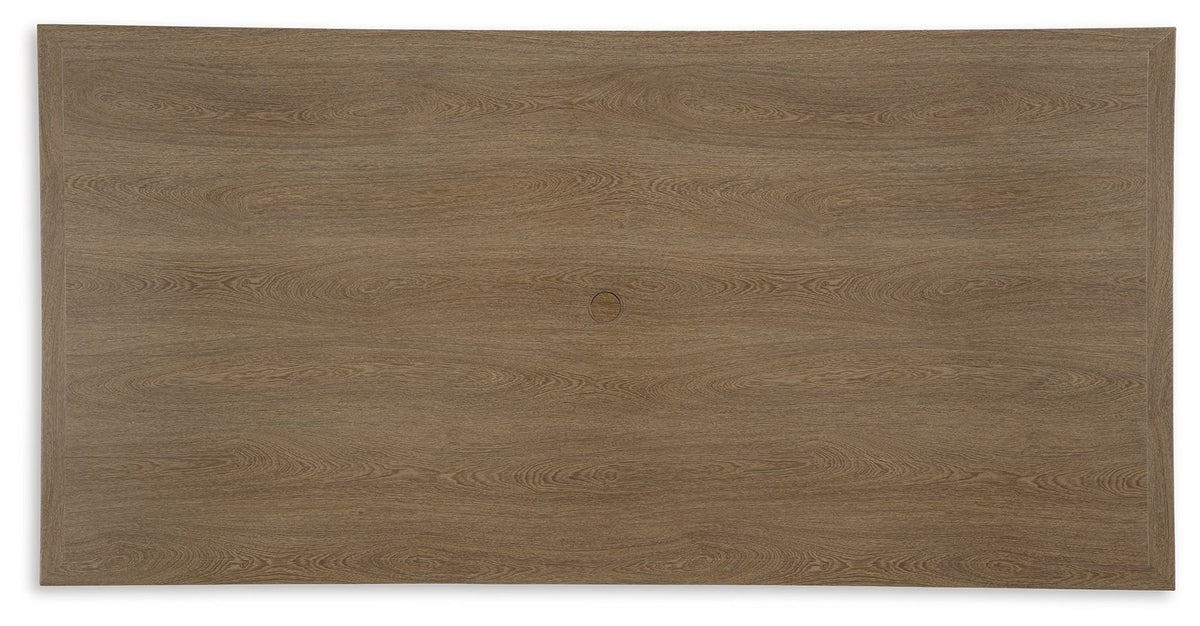 Serene Bay - Rectangular Dining Table With Umbrella Option - Dark Brown