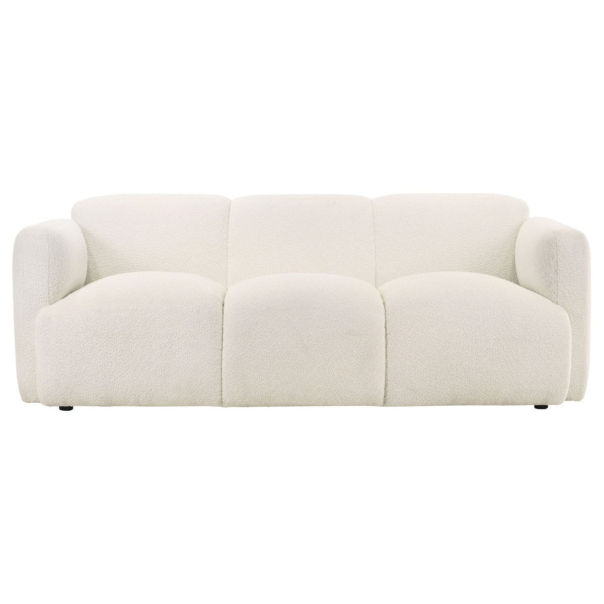 Dorset 3-piece Upholstered Round Track Arm Sofa Set White