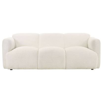 Dorset 3-piece Upholstered Round Track Arm Sofa Set White