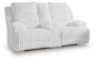 Rhines Falls - Double Reclining Power Loveseat With Console - Alloy