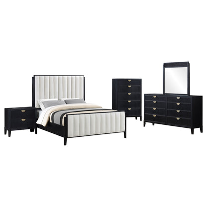 Brookmead 5-piece Upholstered Eastern King Bedroom Set Black