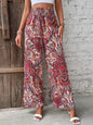 Tie Waist Printed Wide Leg Pants