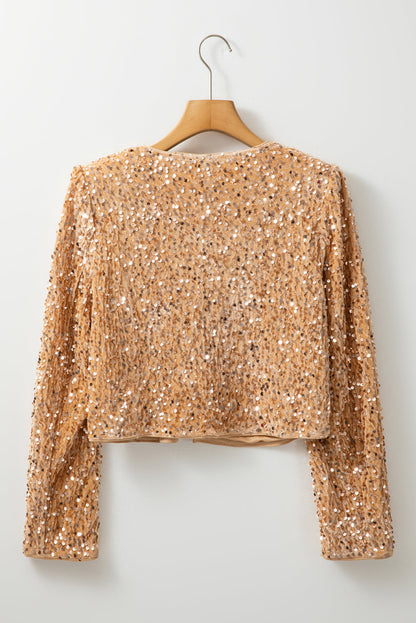 Sequin Open Front Blazer