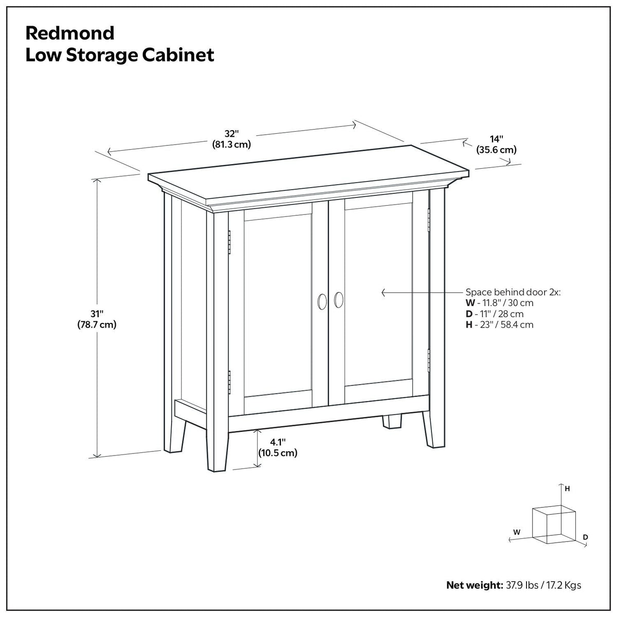 Redmond - Low Storage Cabinet - Brunette Brown