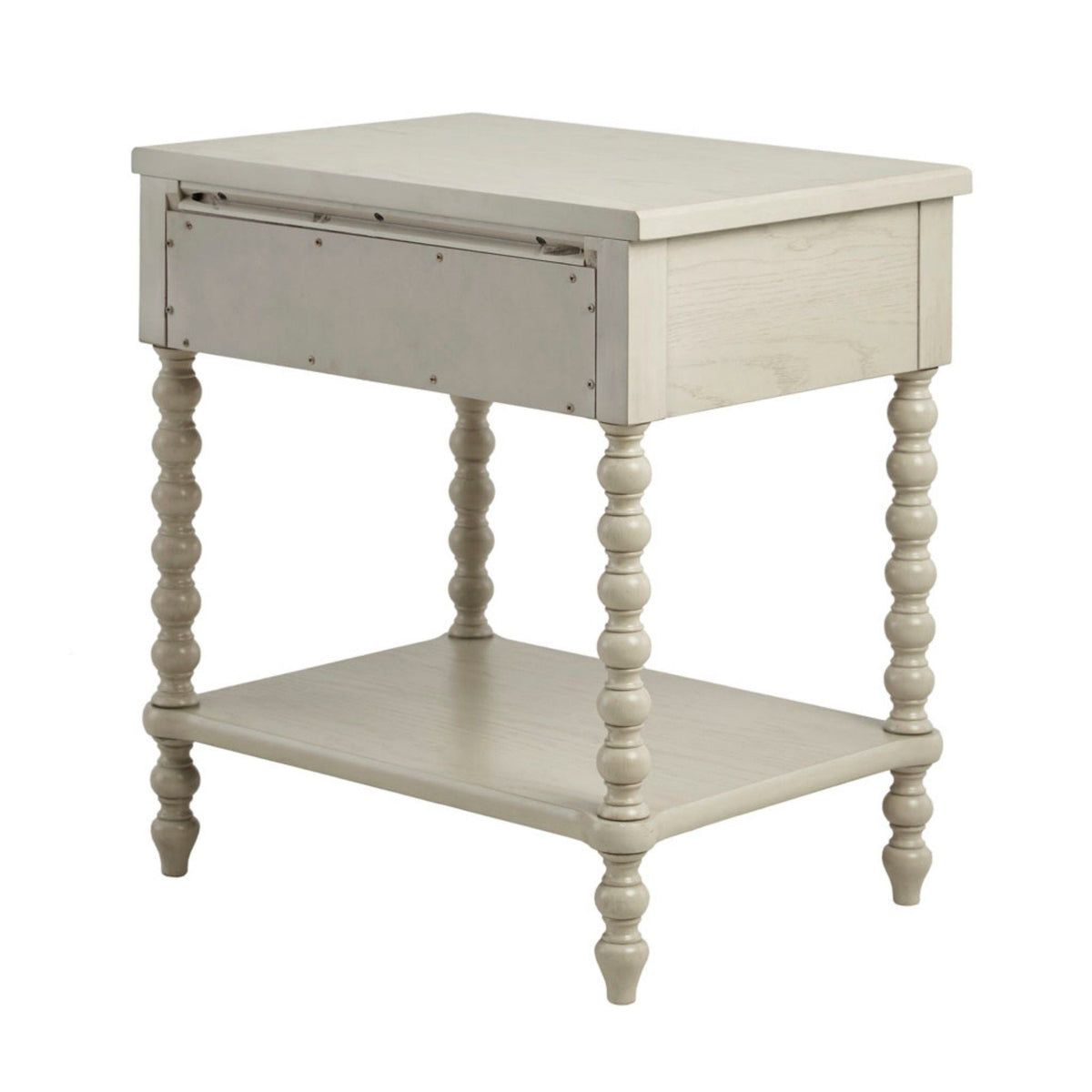 Traditional Durable Nightstand Table With Drawer And Shelf