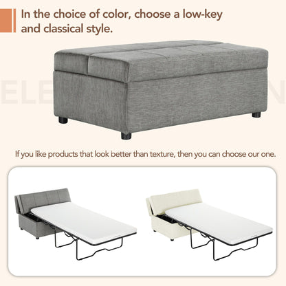 Twin Size Folding Ottoman Sleeper Bed With Mattress Convertible Guest Bed