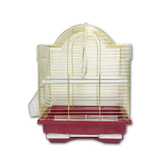 Dayang Domed Brass Budgie Cage with Dual Doors 30x23x69 cm
