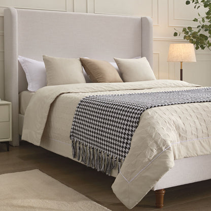 Hayden - Upholstered Wingback Bed With Tall Headboard
