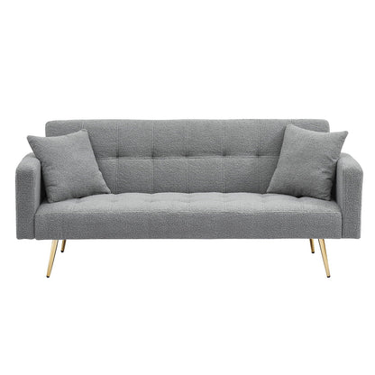 Teddy Fleece Sofa Bed With Luxurious Throw Pillows