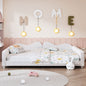 Upholstered Daybed, Sherpa Fabric Sofabed With Cloud-Shaped Backrest