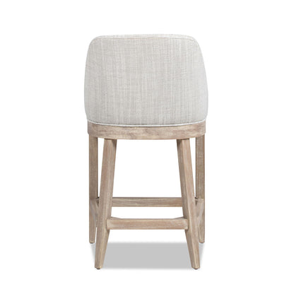 Newport - Coastal Curved Back Upholstered Counter Stool - Gray