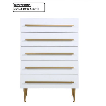 Contemporary 5 Drawer Chest For Bedroom