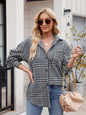 Stretchy Plaid Button-Down Shirt