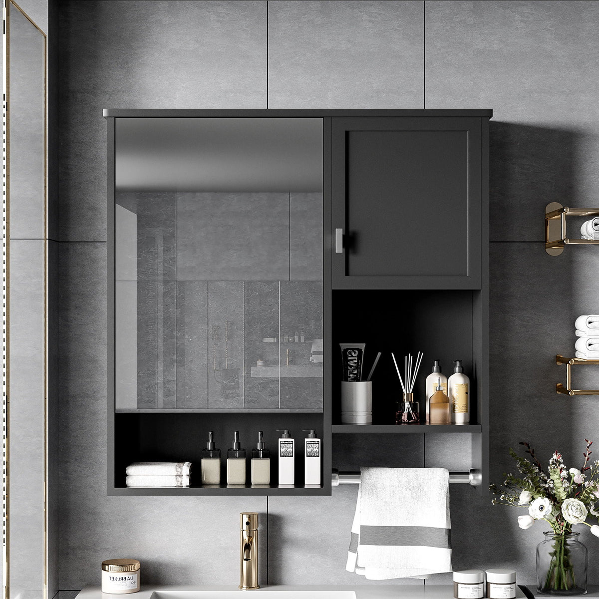 Modern Wall Mounted Bathroom Medicine Cabinet, Bathroom Wall Storage Cabinet With Mirror
