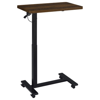 Westpark Pneumatic Adjustable C-Shape Side Table with Casters Dark Pine