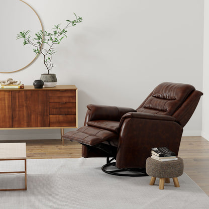 Swivel Recliner With Manual Adjustable Footrest
