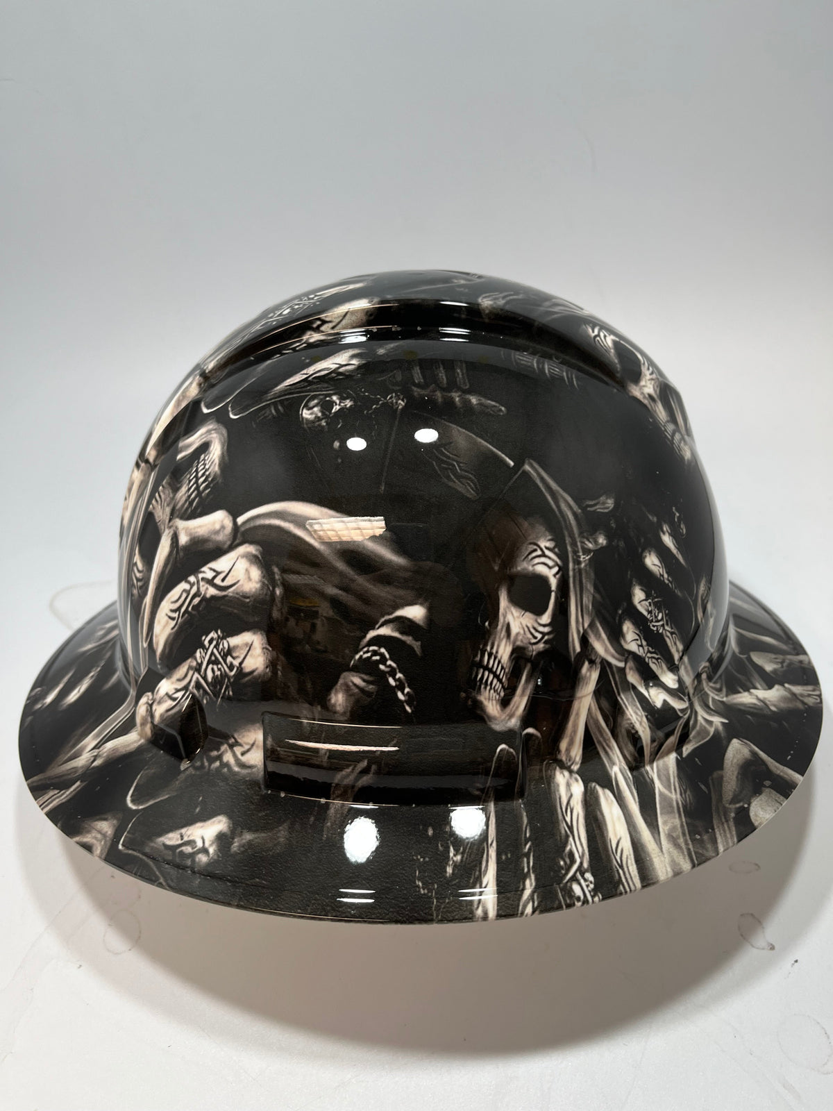 Full Brim Hard Hat Hydro Dipped BAD ASS REAPER