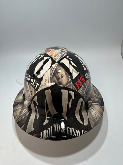 Full Brim Hard Hat Hydro Dipped BIG MONEY FAFO LMTD