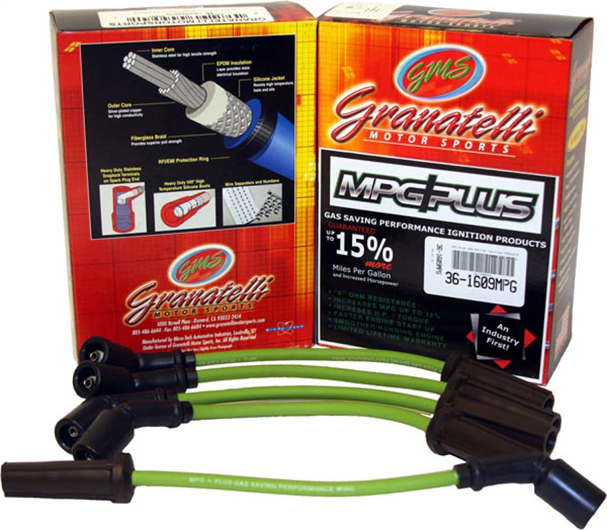 Granatelli MPG Plus 0-Ohm Spark Plug Wires for 1996-1997 Nissan Pickup – 34-1694MPG